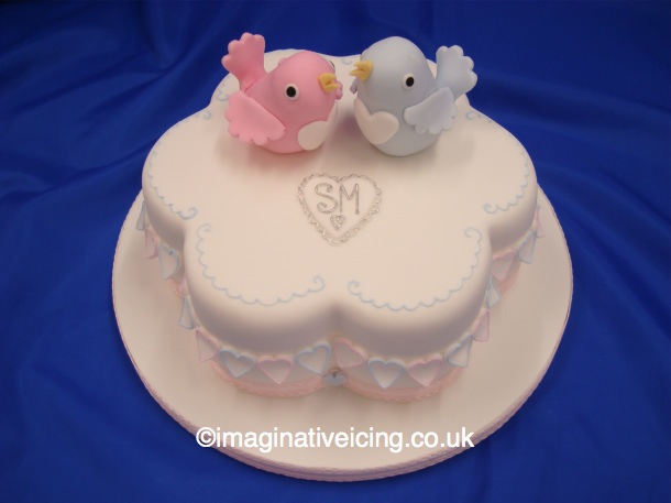 Love Birds Engagement Cake