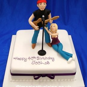 Live Rock Music Fan 40th Birthday Cake