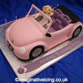 Birthday Girls' Pink Car Cake