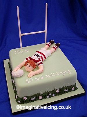 Rugby Player 40th Birthday Cake