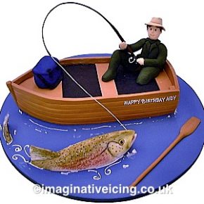 Freshwater Fishing Fisherman Birthday Cake