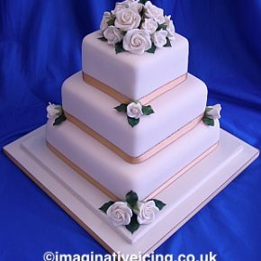 Simply Roses Wedding Cake