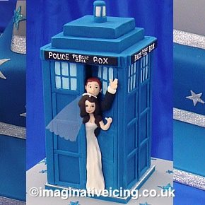 Dr Who Fan's Tardis Wedding Cake