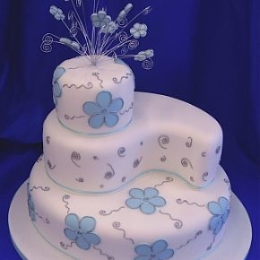 Blossoms & Swirls Wedding Cake
