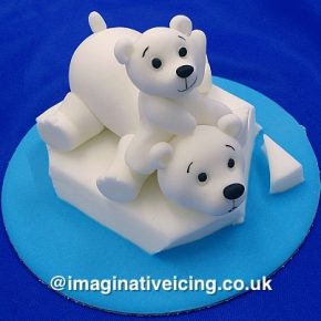 Polar Bear Cub & Mother Bear - cake topper