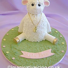 Baby Lamb Christening Cake - Naming Day - 1st Birthday