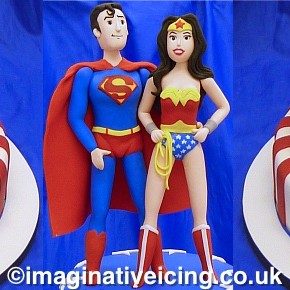 Superman Wonder Woman Wedding Cake