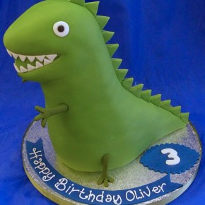 Green Toy Dinosaur Cake