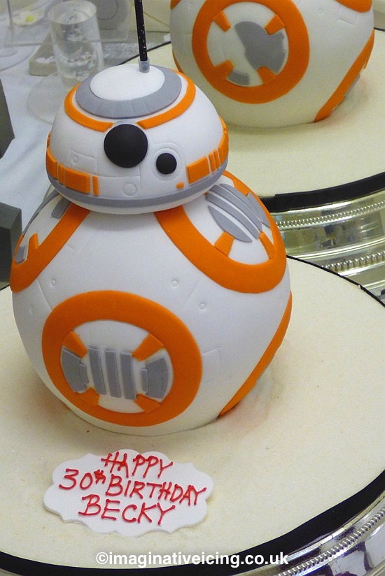 spherical BB-8 Droid - starwars - Birthday Cake. 
